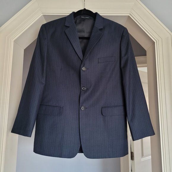 CALVIN KLEIN BOYS SIZE 16 NAVY PINSTRIPE BLAZER - Picture 5 of 5
